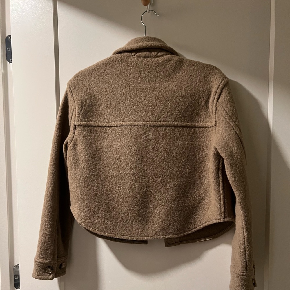 Aritzia Olive Green Cropped Wool Blend Jacket - Picture 10 of 14